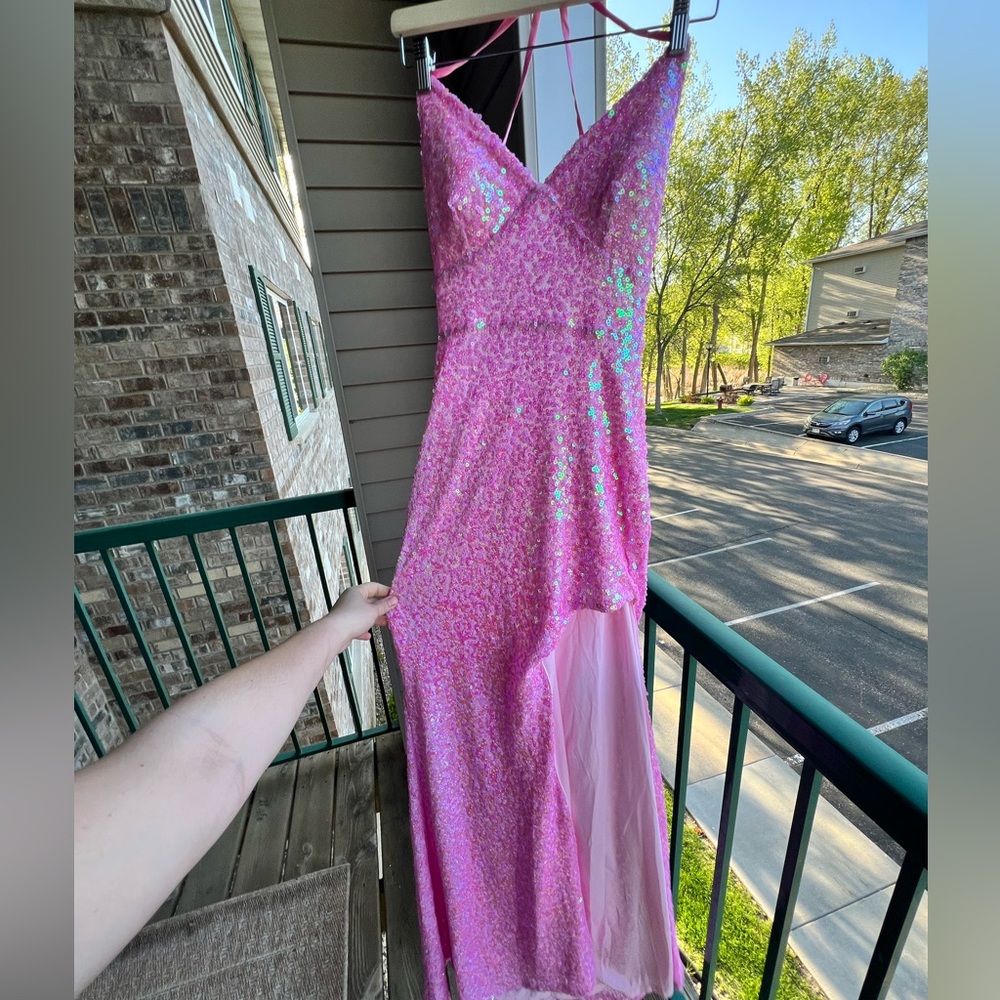 🆕🌸 Midnight Doll Pink Sequin Prom Barbie Formal Gown 5, 11 Adjustable Fit Party - Picture 5 of 13